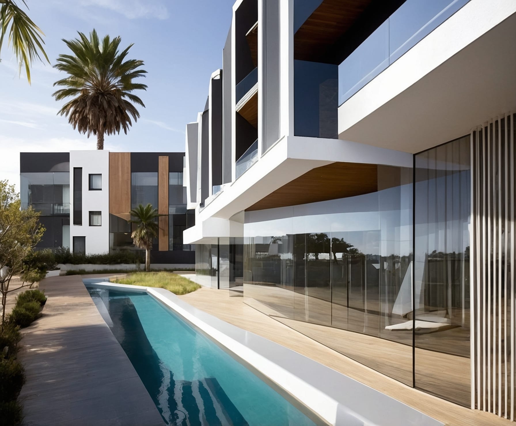 Vista panorámica de propiedades modernas