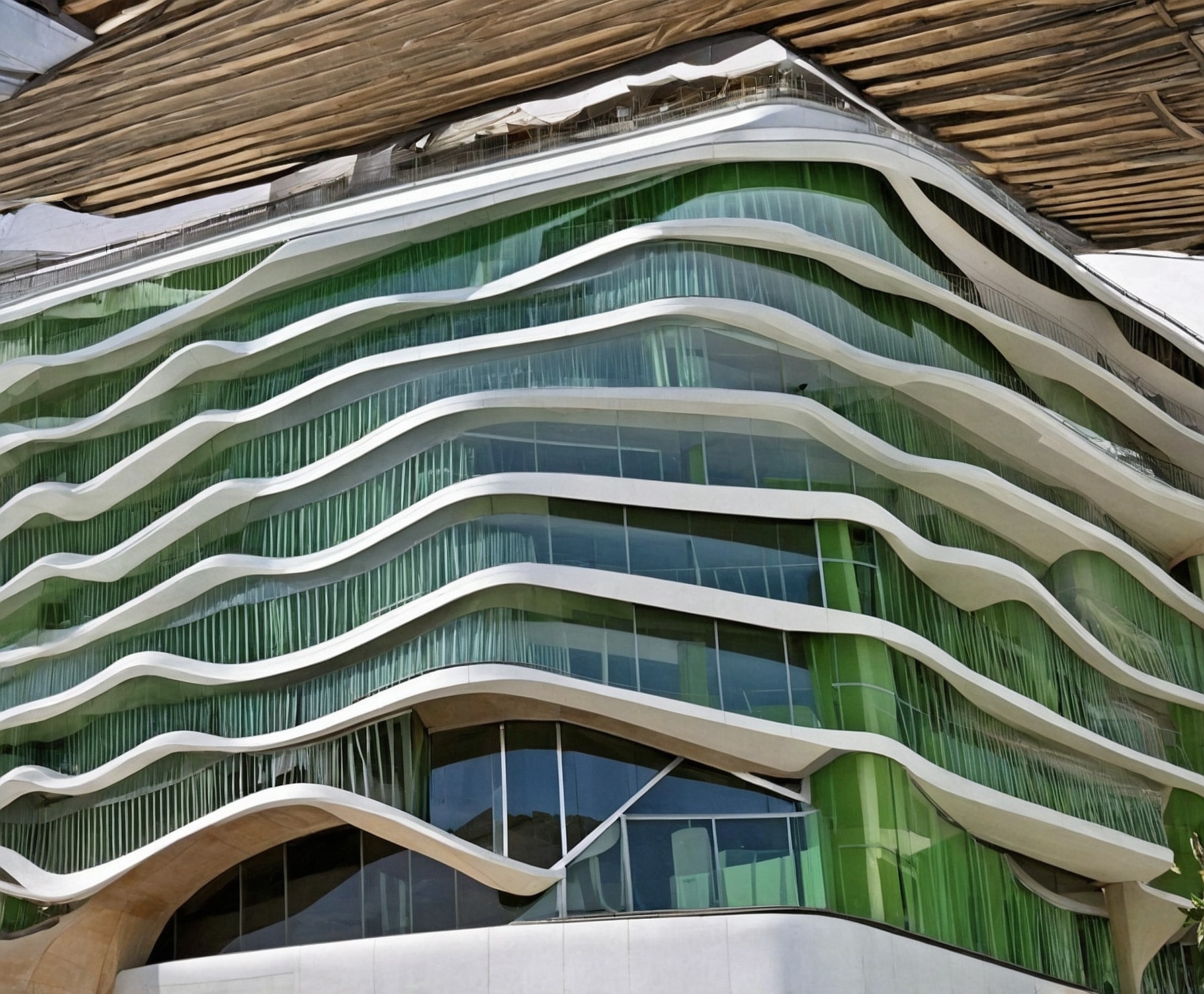 Vista panorámica de modernos edificios residenciales.