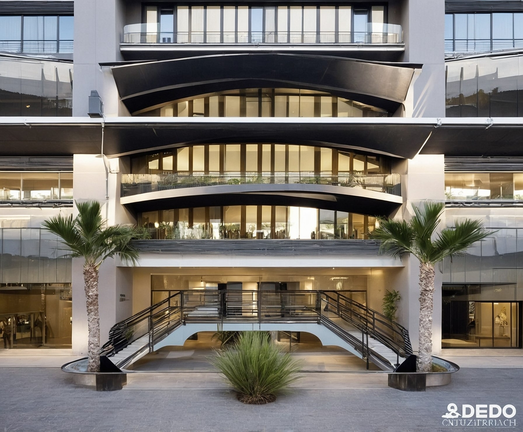 Vista impresionante propiedad inmobiliaria moderna